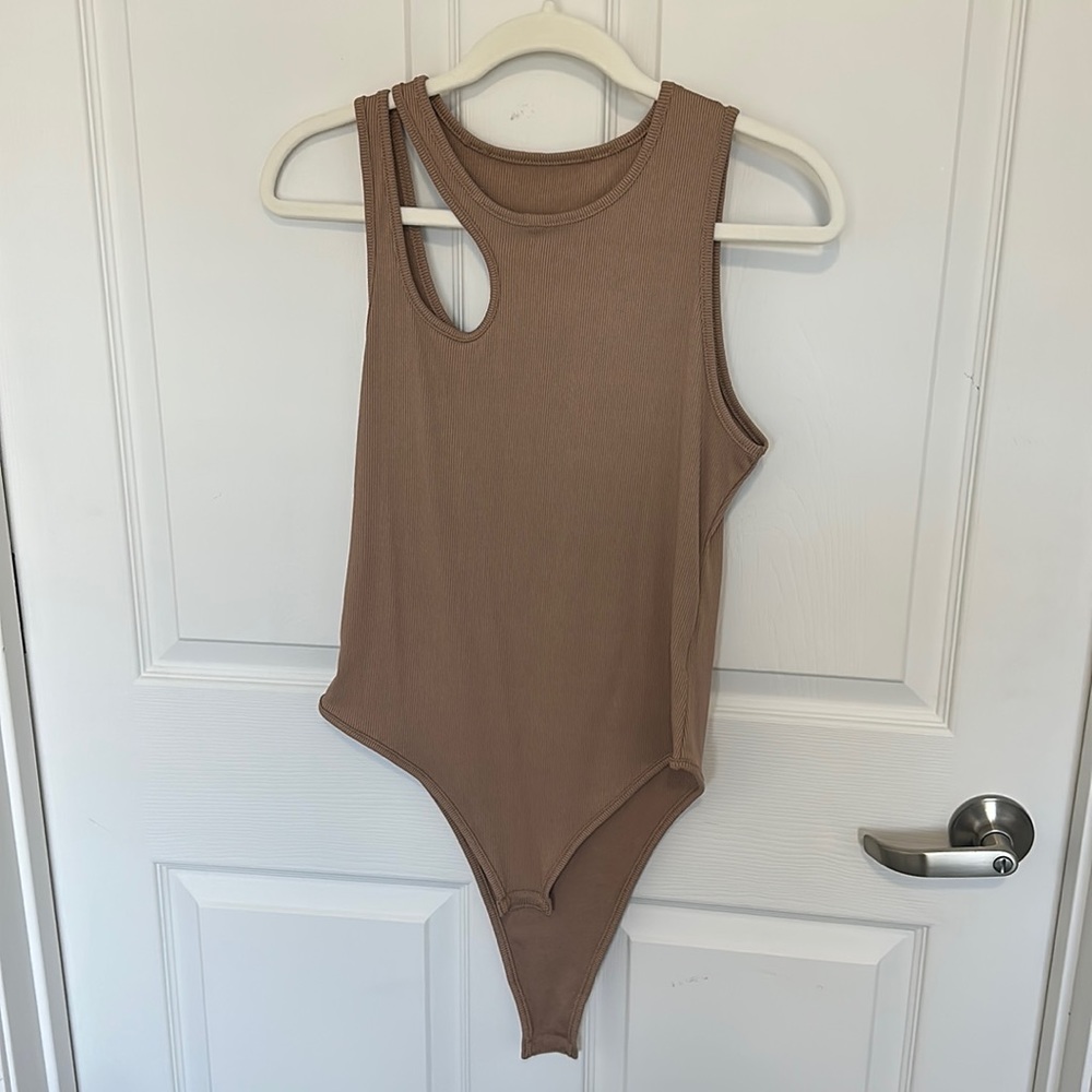 brown bodysuit with cutout